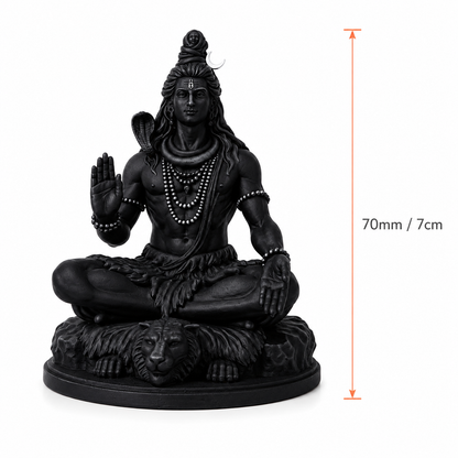 Mahadev Shiva 3D Printed Statue — Matte Black  | Car Dashboard & Home Decor Idol | 7cm